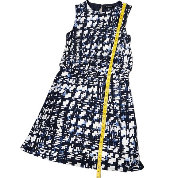 Ellen Tracy Blue Printed Midi Length Dress Size L - Picture 3 of 6